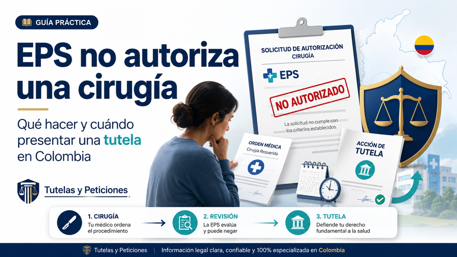 EPS no autoriza una cirugía: ¿Qué hacer y cuándo presentar una tutela en Colombia?