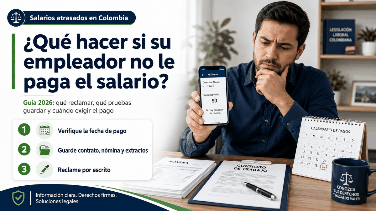 ¿Qué hacer si su empleador no le paga el salario? Guía 2026